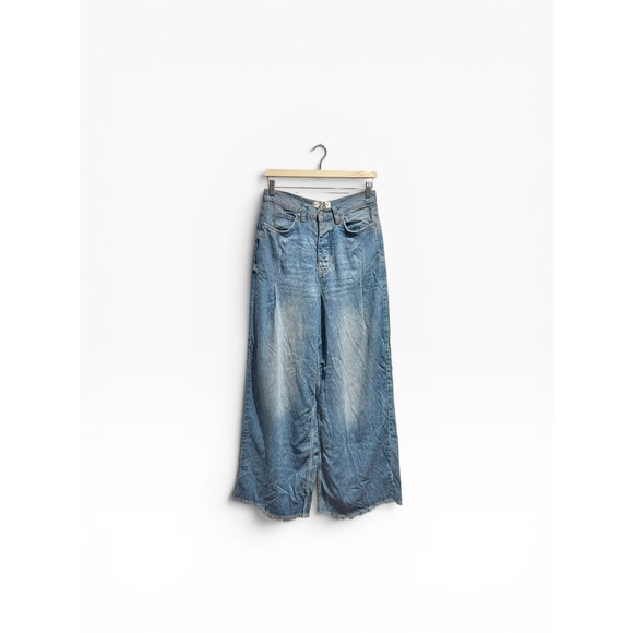 Free People Denim - We The Free Free People Mid-Rise Wide Leg Jeans Light Wash Size 28